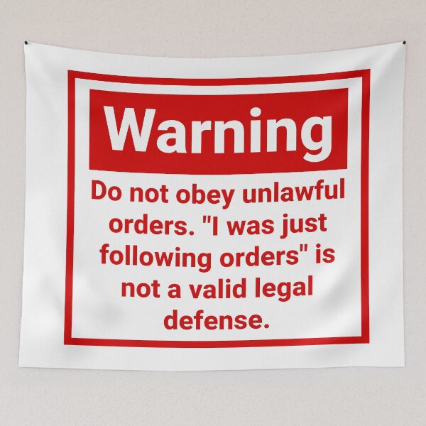Item preview, Warning do not obey unlawful orders  designed and sold by Rachel the Artist .