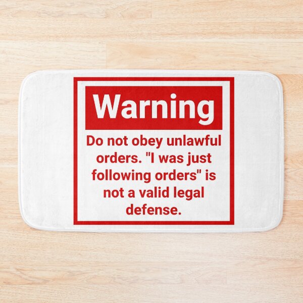 Item preview, Warning do not obey unlawful orders  designed and sold by Rachel the Artist .