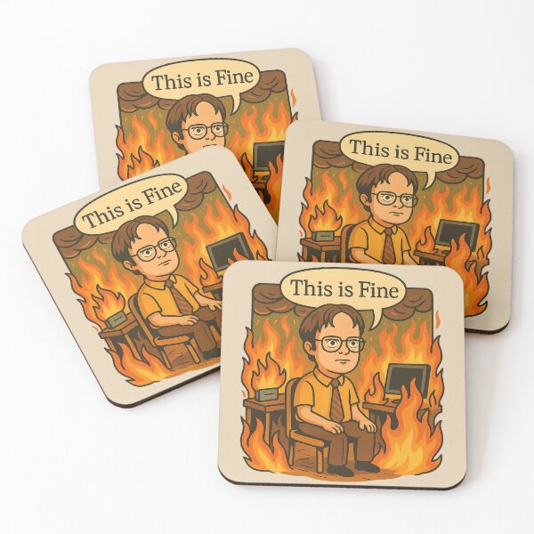 Item preview, Dwight Schrute “This Is Fine” Meme – The Office Crossover Parody designed and sold by GirlyPopped.