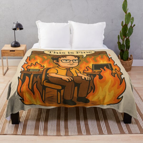 Item preview, Dwight Schrute “This Is Fine” Meme – The Office Crossover Parody designed and sold by GirlyPopped.