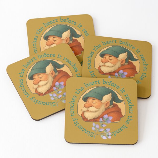 Item preview, Sincerity Touches the Heart – Whimsical Gnome Quote Art designed and sold by Nadia-joy.