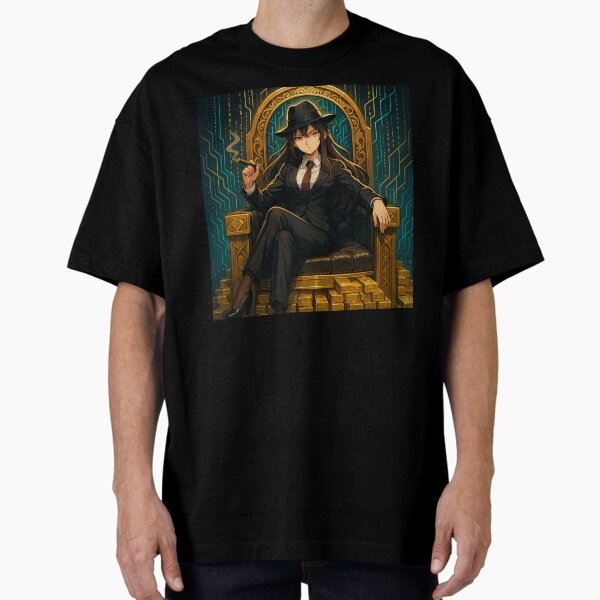 Item preview, Digital Mafia Goddess on Throne – Anime CEO Girl Power Sticker Art designed and sold by Yothin Empire Studio .