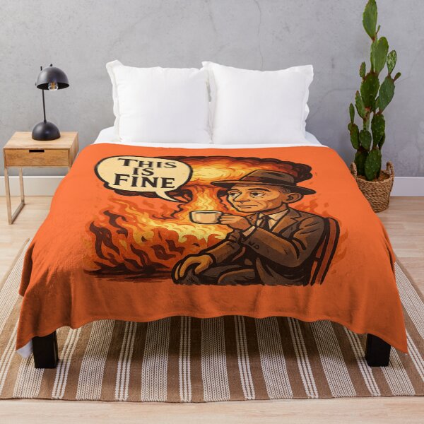 Item preview, Oppenheimer “This Is Fine” Meme Mashup – Atomic Calm in Chaos designed and sold by GirlyPopped.