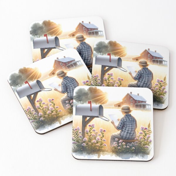 Item preview, Old Lady Reading a Letter By the Mailbox designed and sold by Maria Dryfhout.