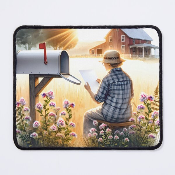 Item preview, Old Lady Reading a Letter By the Mailbox designed and sold by Maria Dryfhout.
