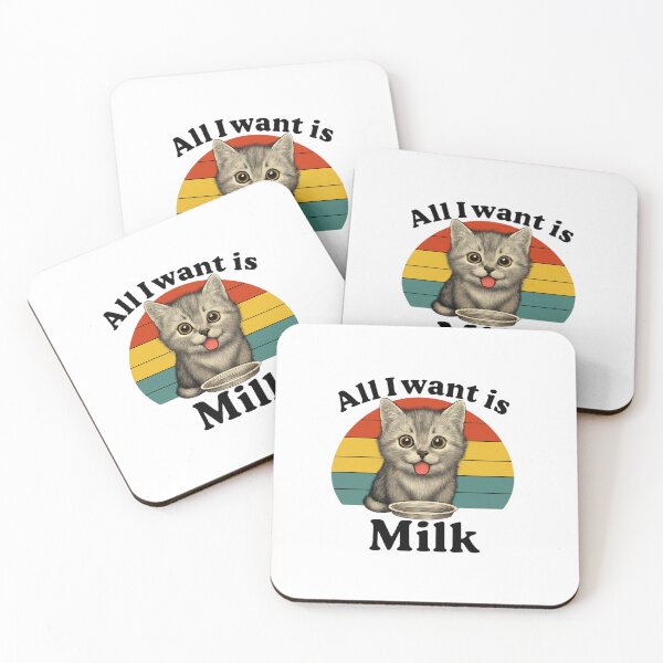 Item preview, All I Want Is Milk – Cute Cat & Milk Illustration designed and sold by WHDProduction45.