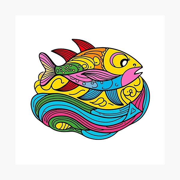 Item preview, Colorful Fish Print – Sea Animal Art designed and sold by DariaCraft.