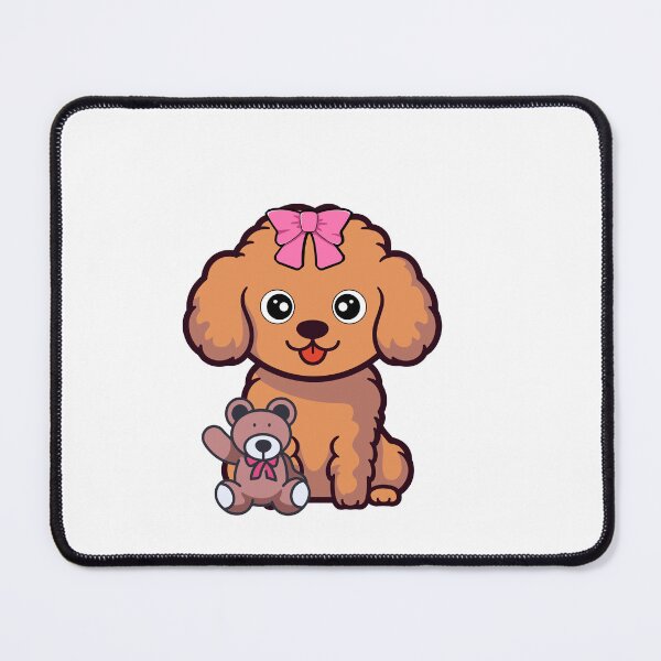 Item preview, Cute Brown Dog is holding its teddy bear designed and sold by Pet Station.