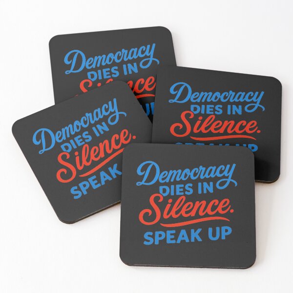 Item preview, Democracy Dies In Silence. Speak Up: Patriotic Protest Typography Art designed and sold by elynne9.