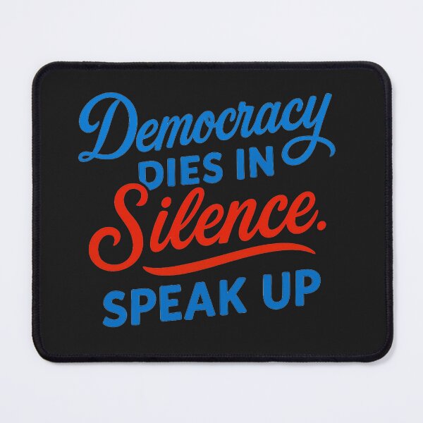 Item preview, Democracy Dies In Silence. Speak Up: Patriotic Protest Typography Art designed and sold by elynne9.