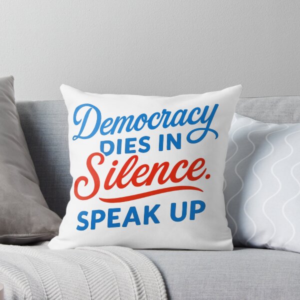 Item preview, Democracy Dies In Silence. Speak Up: Patriotic Protest Typography Art designed and sold by elynne9.