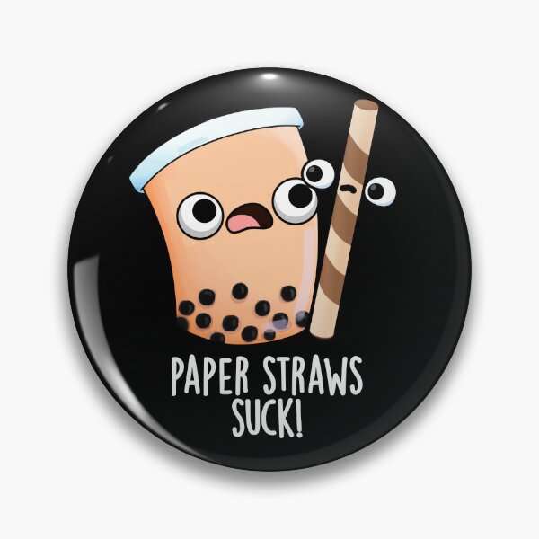 Item preview, Paper Straws Suck Funny Drink Pun (Dark BG) designed and sold by punnybone.