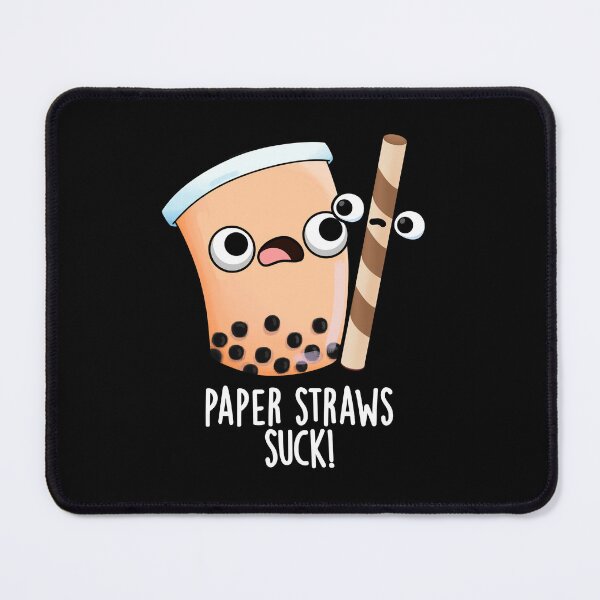 Item preview, Paper Straws Suck Funny Drink Pun (Dark BG) designed and sold by punnybone.