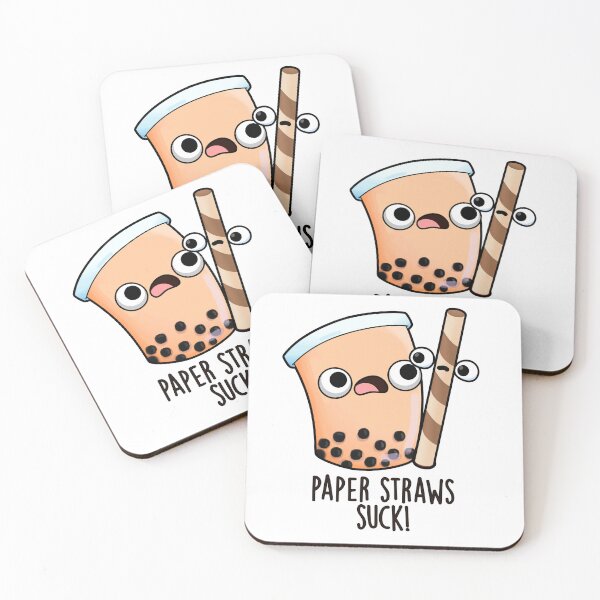 Item preview, Paper Straws Suck Funny Drink Pun  designed and sold by punnybone.