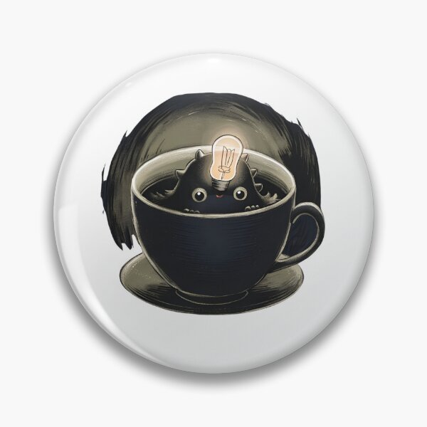 Item preview, Tiny Dark Monster Sitting in a Coffee Cup Illustration, Vintage art designed and sold by Pixcelcosmic.