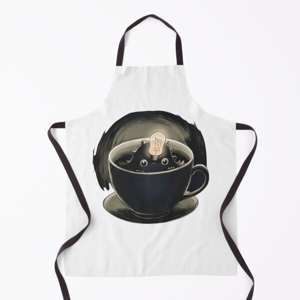 Item preview, Tiny Dark Monster Sitting in a Coffee Cup Illustration, Vintage art designed and sold by Pixcelcosmic.