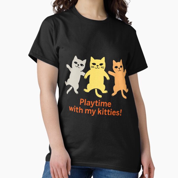 Aperçu de l'œuvre Jouez avec mes chatons - T-shirt mignon avec des chats de dessin animé créée et vendue par WHDProduction45.