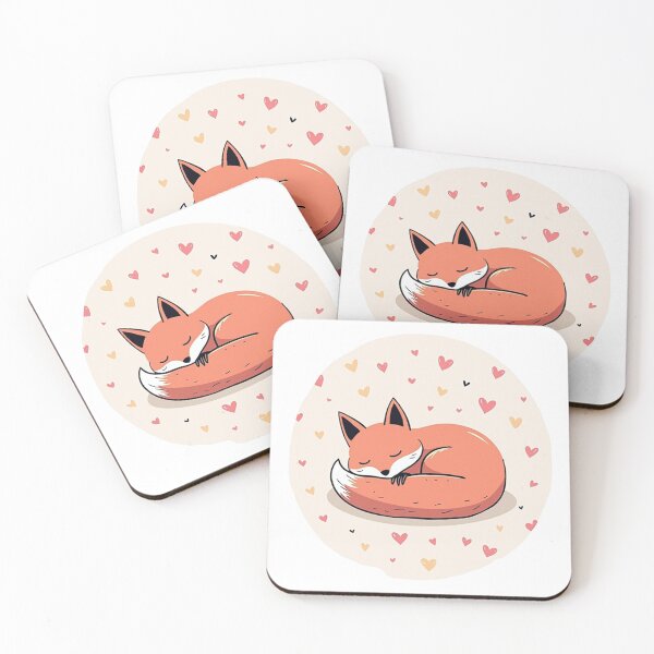 Item preview, Cozy Curled Fox - Minimal Line Art designed and sold by Little KAIJU.