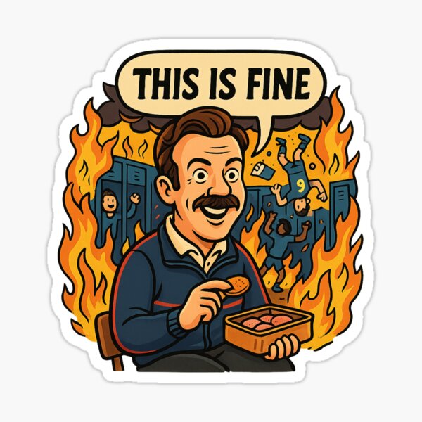 Item preview, Ted Lasso “This is Fine” Meme – Biscuits in Chaos designed and sold by GirlyPopped.