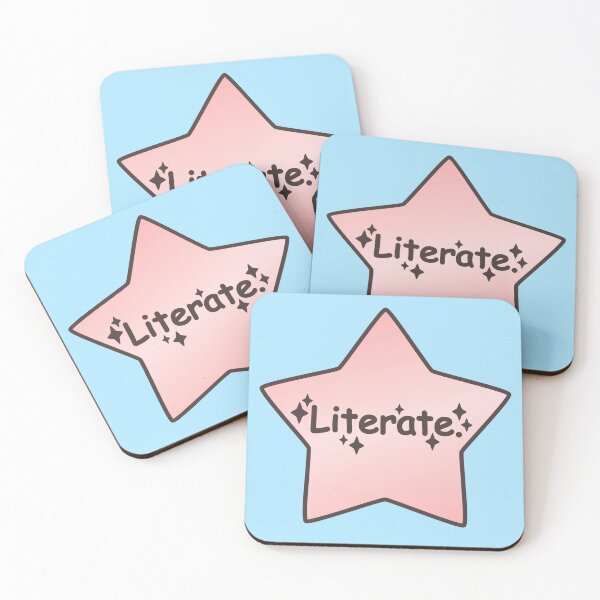 Item preview, Literate. Pink star designed and sold by Zero Labels.