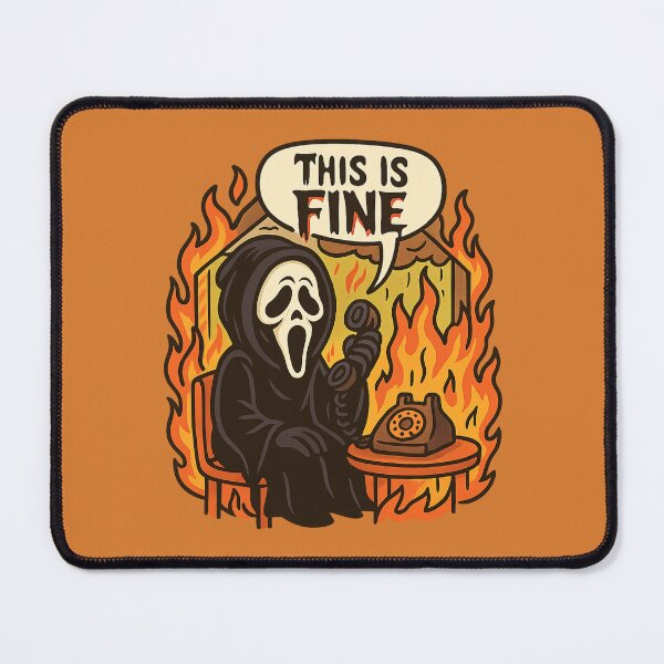 Item preview, Ghostface “This is Fine” Meme – Scream Parody Chaos designed and sold by GirlyPopped.