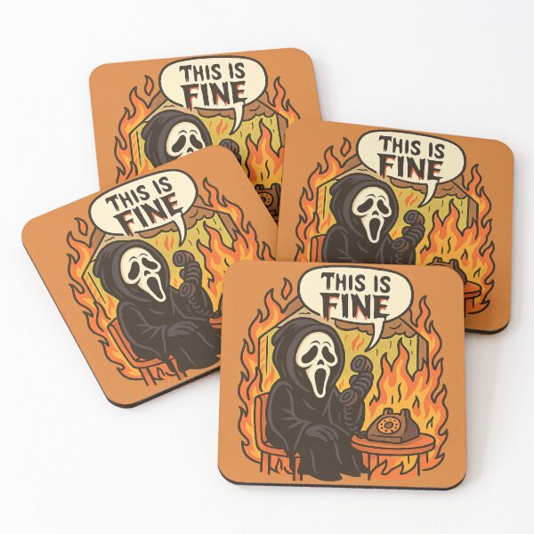 Item preview, Ghostface “This is Fine” Meme – Scream Parody Chaos designed and sold by GirlyPopped.