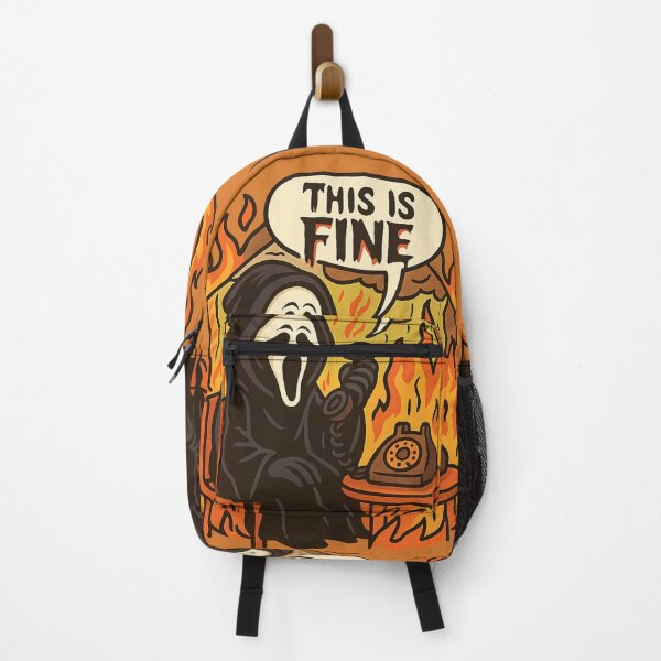 Item preview, Ghostface “This is Fine” Meme – Scream Parody Chaos designed and sold by GirlyPopped.