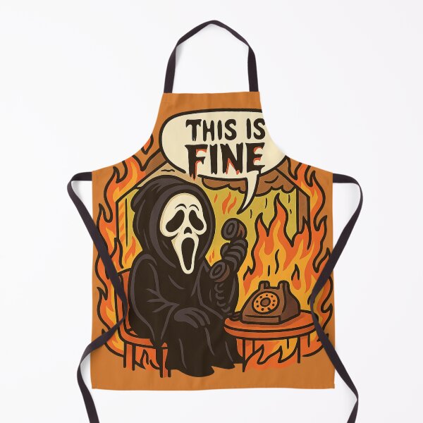 Item preview, Ghostface “This is Fine” Meme – Scream Parody Chaos designed and sold by GirlyPopped.