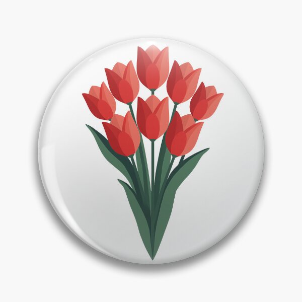 Item preview, Red Tulips Bouquet Geometric Art - Spring Flower Illustration designed and sold by Fikuall.
