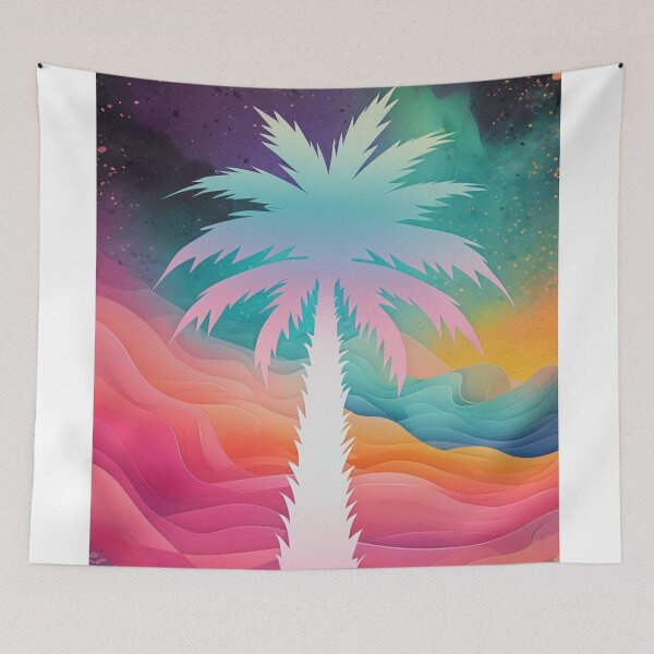 Item preview, Palm tree with colorful background designed and sold by saly55887.