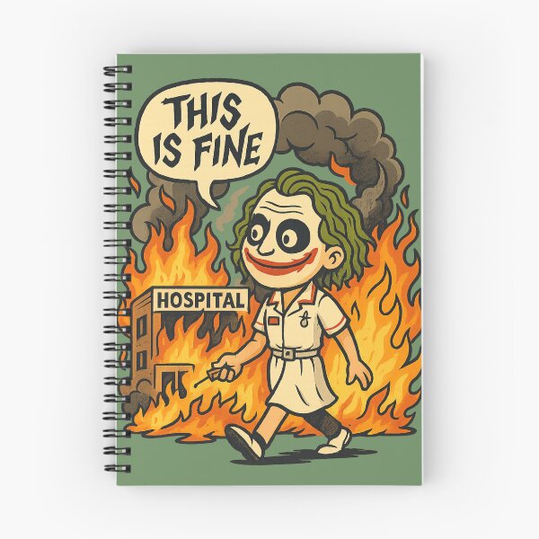 Item preview, “This is Fine” Joker – Heath Ledger Hospital Explosion Meme Mashup designed and sold by GirlyPopped.
