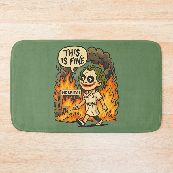 Item preview, “This is Fine” Joker – Heath Ledger Hospital Explosion Meme Mashup designed and sold by GirlyPopped.