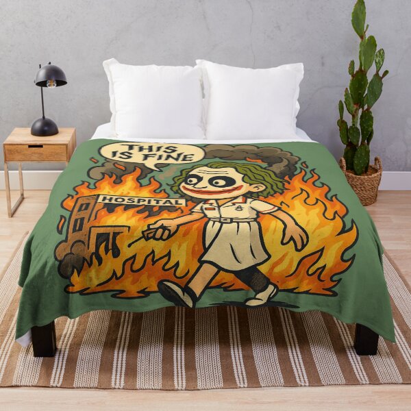 Item preview, “This is Fine” Joker – Heath Ledger Hospital Explosion Meme Mashup designed and sold by GirlyPopped.