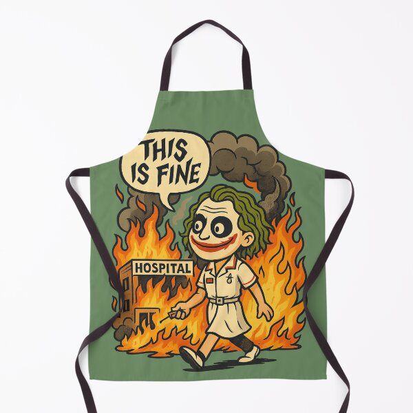 Item preview, “This is Fine” Joker – Heath Ledger Hospital Explosion Meme Mashup designed and sold by GirlyPopped.
