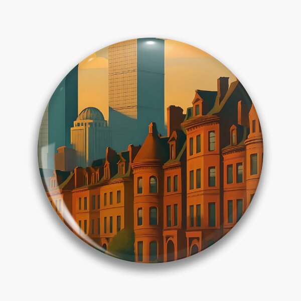 Item preview, Boston MA Skyline Wall Art Print - Vintage-Style City Poster of Back Bay & Prudential Tower, Massachusetts Travel Decor designed and sold by TheNumbersGeek.
