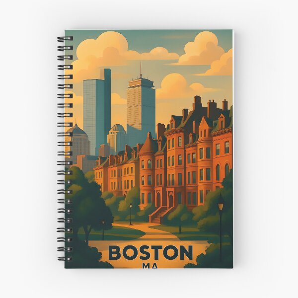 Item preview, Boston MA Skyline Wall Art Print - Vintage-Style City Poster of Back Bay & Prudential Tower, Massachusetts Travel Decor designed and sold by TheNumbersGeek.