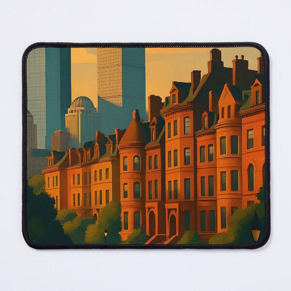 Item preview, Boston MA Skyline Wall Art Print - Vintage-Style City Poster of Back Bay & Prudential Tower, Massachusetts Travel Decor designed and sold by TheNumbersGeek.