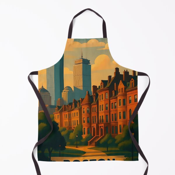 Item preview, Boston MA Skyline Wall Art Print - Vintage-Style City Poster of Back Bay & Prudential Tower, Massachusetts Travel Decor designed and sold by TheNumbersGeek.