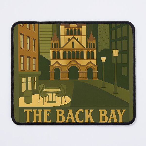 Item preview, Back Bay Boston- Vintage Cityscape Art, Historic Brownstone & Skyline Illustration, Massachusetts Neighborhood designed and sold by TheNumbersGeek.
