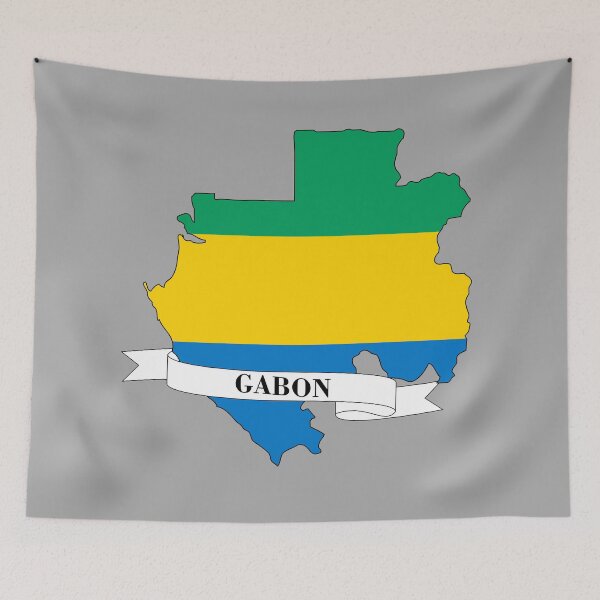 Item preview, Flag map of Gabon designed and sold by visual adventures.