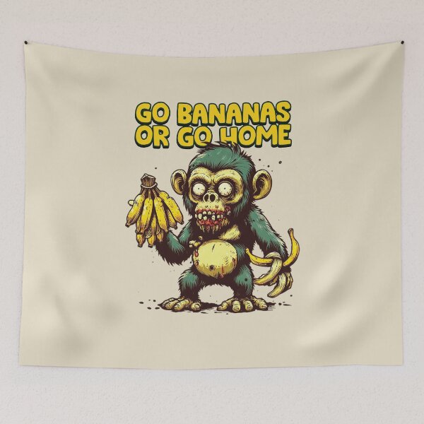 Item preview, Go Bananas or Go Home / Zombie chimp Love designed and sold by Scaryzz.