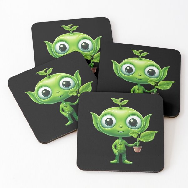 Item preview, Aliens, Space Mission, Green Alien in Space , Alient with a green flower in a pot, Flower Lover, Holticulturist, Green Planet, Cute alien, UFO, Greenskeeper designed and sold by KolorellaS.