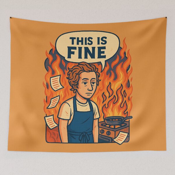Item preview, “This is Fine” – The Bear Kitchen Chaos Meme Mashup designed and sold by GirlyPopped.