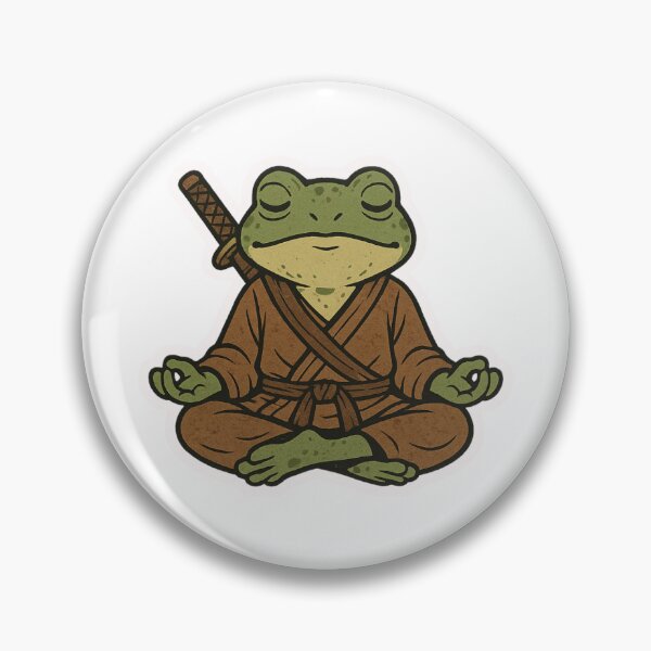 Item preview, Zen Warrior Frog, Frog, Zen, Zen garden, sticker,  katana, peace designed and sold by BrinaandPops.