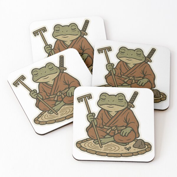 Item preview, Zen Garden Warrior Frog, Frog, Zen, Zen garden, sticker,  katana, peace, Zen Warrior, meditate designed and sold by BrinaandPops.
