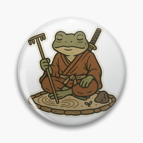 Item preview, Zen Garden Warrior Frog, Frog, Zen, Zen garden, sticker,  katana, peace, Zen Warrior, meditate designed and sold by BrinaandPops.