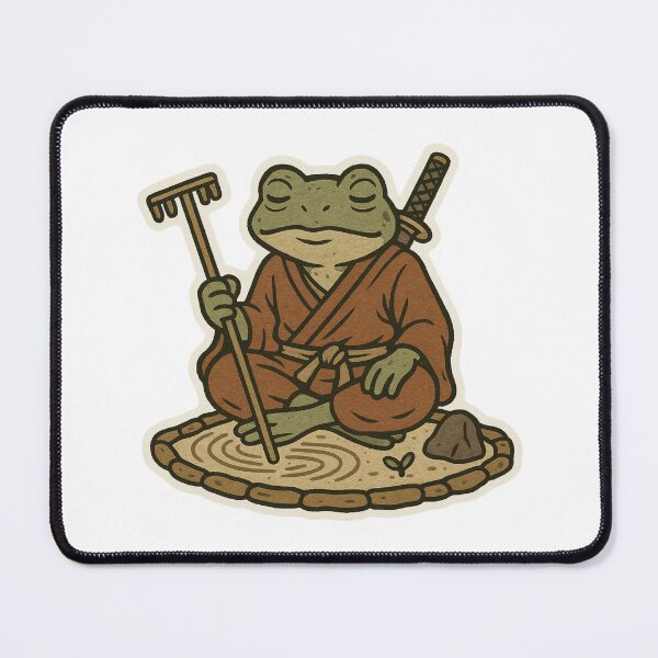 Item preview, Zen Garden Warrior Frog, Frog, Zen, Zen garden, sticker, katana, peace, Zen Warrior, meditate designed and sold by BrinaandPops.