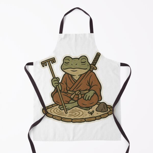 Item preview, Zen Garden Warrior Frog, Frog, Zen, Zen garden, sticker, katana, peace, Zen Warrior, meditate designed and sold by BrinaandPops.