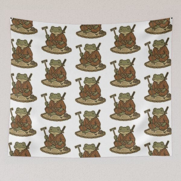 Item preview, Zen Garden Warrior Frog, Frog, Zen, Zen garden, sticker,  katana, peace, Zen Warrior, meditate designed and sold by BrinaandPops.