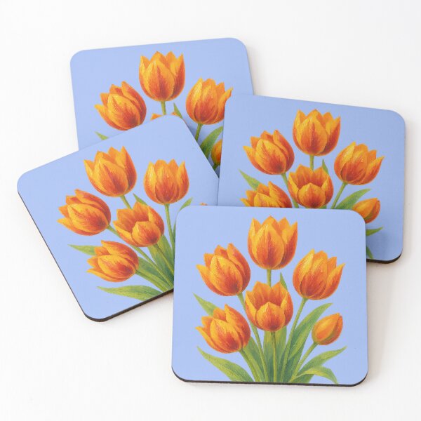 Item preview, Vibrant Orange and Yellow Tulip Bouquet Painting designed and sold by IraBum.